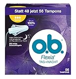 o.b. Flexia Tag+Nacht Normal Tampons mit Schutzflügeln für...