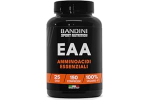 Bandini® EAA Aminoacidi Essenziali 1300mg | 150 Compresse | Complesso 9 Amminoacidi Intra Pre Post Workout - Essential Amino da Fermentazione | Integratore Alimentare sportivo | Vegan, Senza Zuccheri