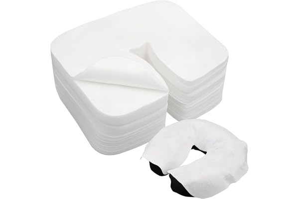 200 stycken engångs nässlitsdukar för massageliggar, fleece engångskuddar för nackstöd för massagebord, massagebänkar och behandlingsbänkar, massagetillbehör ansiktskuddar 35 x 30 cm