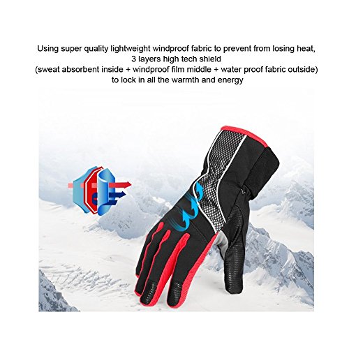 4Ucycling Warm Thermo Fleece Gloves Touchscreen Touch Fahrrad Handschuhe Radsport Handschuh Radhandschuhe - 3
