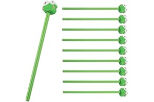 ‎WPRO WPRO Bleistifte mit Frosch-Radiergummi 10er Set – Tiermotiv Schreibwaren für Kinder Schule & Party Mitgebsel, Schulanfang Geschenk Jungen Mädchen