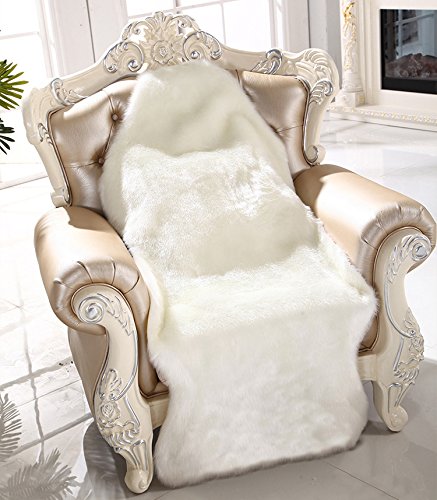 Lammfellimitat Teppich,Gemütliches Gefühl wie echter Wolle,Weiß - 2