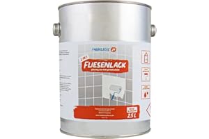 Farbklecks24 Fliesenlack weiss (2,5L) glänzend, Lack für Wandfliesen, Fliesenfarbe, für Küche u. Bad