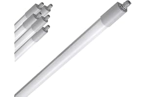 ‎ELG LEUCHTEN LED Feuchtraumleuchte 50 Watt 4000K reinweiß 6000lm IP65 wasserfest schlagfest 150cm Feuchtraumwannenleuchte durchgangsverdrahtet Leuchte Keller Werkstatt Halle Garage Lager (50W / 6 Stück)