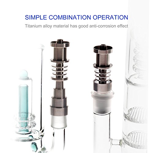 REANICE BOX 1-PACK Titan Nail 10mm/14mm/18mm Nail und weiblich Bong Percolator Rig + 3-PACK Non Stick Silikon Wachs Dab Boxcontainer+ 1-PACK Öl Wachs Carving Tools Edelstahl + 2-PACK-Antihaft-Silikon-Matte-Pad + 1-PACK Zubehör Glas Bong 18.8mm Weibliche + 1-PACK Zubehör Glas Bong Filter glas wasser bong - 6