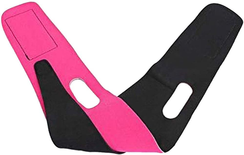 HUYURI Face-Lift Mask Facial Lifting Slimming Belt Compression Chin Cheek Slim Lift Up Hot Pink