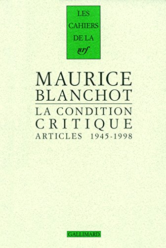 Download La Condition critique: Articles, 1945-1998