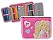Produktbild 29 tlg. Federmappe / Stiftemappe - gefüllt - " Barbie " - mit Stiften und Lineal - Schüleretui - für Kinder - Schiefermappe Kindergarten Schule Federtasche Mädchen Katze Puppe