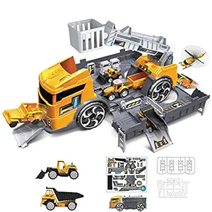 FidgetGear Boy Engineering Fire Inertia Car Model Set Parking Lot Slide Toy Gift Engineering