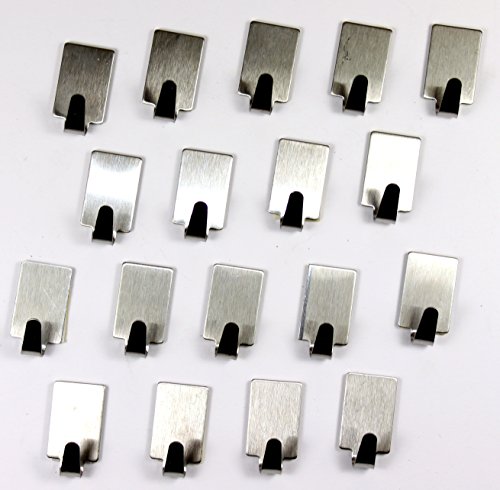Klebehaken Edelstahlhaken Handtuchhaken Handtuchhalter Küchenhaken Haken Wandhaken Badhaken 790 (36 Stück) - 2
