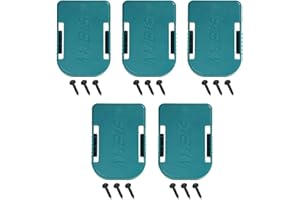 HIPOKE Paquete de 5 Soportes para Makita de 18V batería, también para Bosch de 18 V Tapa de batería, Clip para cinturón Soporte de Base de batería para Montaje en Pared de Estante Clips de batería