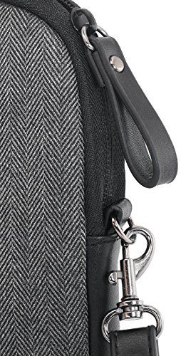 StilGut Notebook-Sleeve Charlie, Universal Notebook-Schutzhülle aus Stoff für Notebooks bis 12″. Gepolsterte Schutz-Tasche mit praktischen Innenfächern und Reißverschluss, Dunkelgrau - 9