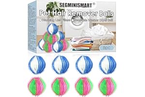 SEGMINISMART Anti Poil Machine à Laver,Poils Animaux Nettoyage Outil,Boule Anti Poils Machine a Laver,Filtres à Peluches pour Machine à Laver 8PCS