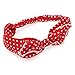 Retro Red Polka Dot Bow Elasticated Headband Hair Band Wrap