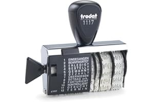 ‎TRODAT Trodat Classic 1117 – Datumsstempel mit Wortband, Deutsche Monate, Abdruck ca. 6 x 56 mm