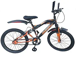 Hero Cycles Kid's Sprint 20T Foxx Triple Suspension Cycle 13.5'' Steel Frame Freeride Bike (Orange/Black, Age 8 to 12Years)