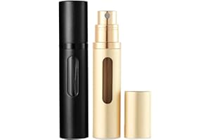 TRAVELOFO Perfume Atomiser Refillable Perfume Bottle for Travel, Leaking Proof Mini Empty Perfume Spray Bottle for Women and Men, 8ml - Matte Black & Gold