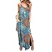 Produktbild BaZhaHei Damen Freizeit Kleid Sommerkleider Damen Maxi Kleid Off Shoulder Abendkleid Strandkleid Party Schulter Kleider Schulterfrei Strand Spielanzug Boho (L, Blau)