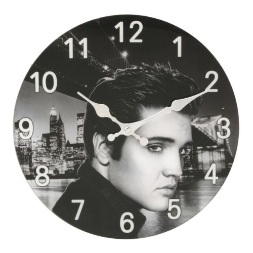 Widdop W9716 Wanduhr aus Glas mit Elvis Presley Motiv, 30 cm