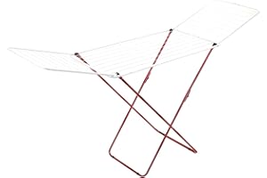 GimiTop Wäscheständer aus Stahl, 20 Meter Leinenlänge, weiß