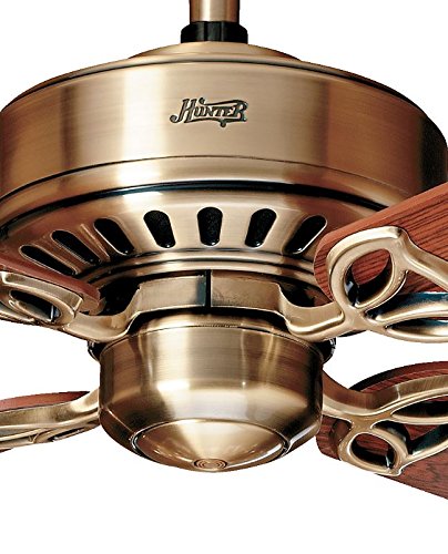 Hunter Deckenventilator Bayport Wendeflügel, 1 Stück, 107 cm, messing antik / eiche / rosenholz, 24174 - 3