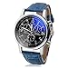 Produktbild EUZeo Herren Kunstleder Armbanduhren Luxus Mode Herrenuhr Casual Blue Ray Glas Business Quarz Analog Uhren
