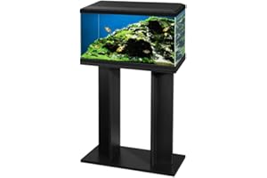 Love Aquatics 60 LED Tropical Glass Black Aquarium and Stand - Includes Filter, Lights & Heater 58L Fish Tank, stand With FREE Syphon kit and Thermometer