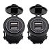 Produktbild MagiDeal 2 Stücke Auto-Motorrad Dual-USB-Port-Ladegerät Steckdose - Blau Rot