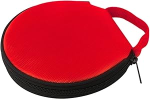 Washranp - Borsa porta CD in tinta unita, in tessuto Oxford rotondo, per auto, casa, 20 dischi, con cerniera, colore: Rosso