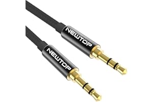 N NEWTOP Newtop Cavo AUX05 Audio Stereo 1 metro Maschio Maschio Jack 3,5mm AUX Compatibile per Cuffie Auto Macchina Smartphone Autoradio (Nero)