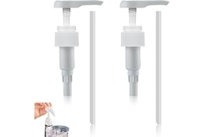 YUGUOLAN 2 Stück Pumpspender 1000ml, Sirup Spender, Dosierpumpe 1l Sirup, Pumpspender Sirup, Für 500ml/1000ml Und 28/410 Gewindebehälter Flasche, Pumpkopf Für Sirup Shampoo Conditioner (Weiß)