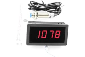 AILOVA Tachymètre Compteur de Vitesse, 4 Bits DC 8-24v Digital LED Tachymètre Capteur à Effet Hall Plage 40mA Plage de Mesure 10-9999 TR/Min