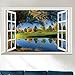 Produktbild LETAMG Wandsticker 3D Fenster Natur Themen See Landschaft Wasser Ansicht Wandaufkleber Vinyl Aufkleber DIY Room Decor 40X60 cm