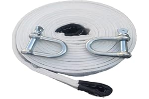 ZZDZW Abschleppseil 5t/8t/10t/15t/20t/25t Abschleppseil Auto, Hochfeste Abschleppgurte 4m-10m Nylon Erholte Schwerlastschlepper Mit 2 Haken,Windenseil Abschleppband Für Notfall Abschleppgurt