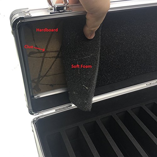 GLOTRENDS B86 Schutzgehäuse Festplattenlaufwerke Schutz- und Transportkoffer aus Aluminium für 8x 3,5″ und 6x 2,5″ Laufwerke mit Schaumstofffür - 4