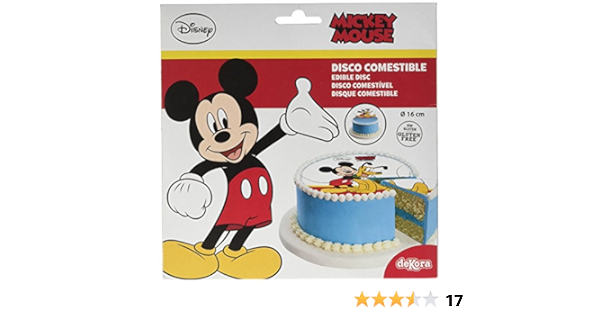 Mickey Disque En Sucre 16 Cm Mickey Sans Gluten Sans Colorants Azoiques 15 G Amazon Fr Epicerie