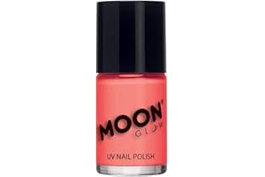 Moon Glow Vernis à ongles UV néon – Vernis à ongles néon brillant – Brille sous les rayons UV, Corail pastel, 10 ml (lot de 1)