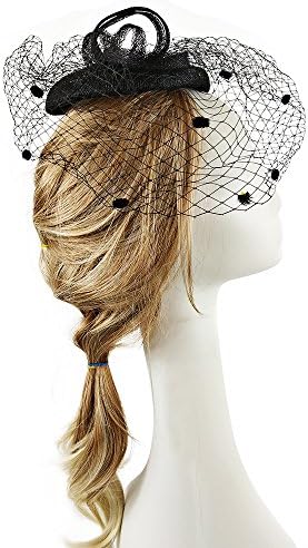 VKFashion Derby Netting Black Fasinator Wedding Hat Elegant British Tea Party/Church Fascinators