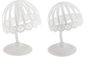 Tenlacum White Plastic Hat Caps Storage Holder Racks Helmet Display Stand Wigs Organizer Shelf for Baby( 2 Pieces)
