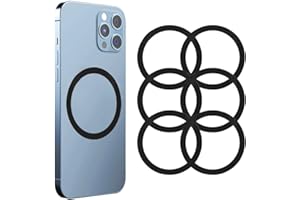 Kinizuxi Anneau Magnétique 6Pcs, Autocollant Magnétique Compatible avec Mag Safe, Kit de Conversion Magnétique Universel pour iPhone Séries 15/14/13/12/11/X, Galaxy Série S23/S22/S21/S20/S10- Noir