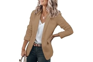 Cicy Bell Chaqueta tipo blazer para mujer, con parte delantera abierta, manga larga, para trabajo, oficina, boda, invitada, chaqueta con bolsillos