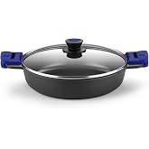 BRA Advanced | Cast Aluminium Casserole Dish 32 cm | With Non-Stick, PFOA-Free Reinforced Superior Performance, Black and Blu