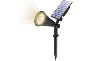 T-SUN Lampe Solaire Extérieur, Solaire Projecteur, Extérieur sans Fil Etanche IP65 Lampe Jardin avec 180° Réglable Spot Solaire Extérieur pour Jardin, Cour, Chemin, Allé. (4000K Blanc Natuiel)