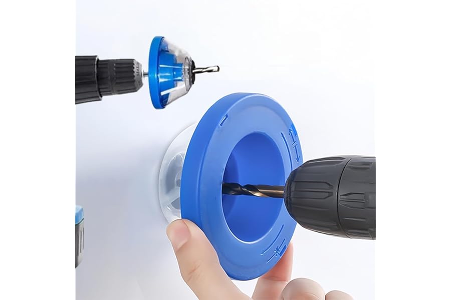 1pcs Drill Dust Cover Flexible Collection Bowl for Electric Hammer and Impact Drills Dust Shield for Drywall Concrete Wood, Blue