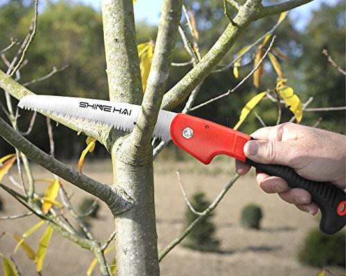 SHINE HAI Klappsäge Handsäge Baumsäge Astsägen geeignet für dicken Ästen-Schnitt & frisches Holz-Schnitt - 6