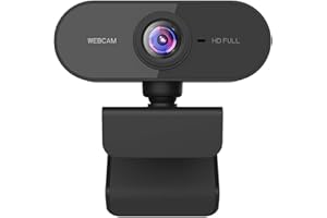 GUIJIYI Dewanxin Webcam per PC, Webcam 1080p Full HD per PC, Laptop y Mac, USB 2.0 Videocamera con Microfono a Cancellazione di Rumore e Base Girevole a 360 °, per Videochiamate, Studio, Conferenza, Giochi
