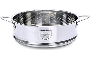 BESTONZON Vapore inserto padelle in acciaio inox impilabili cibo piroscafo inserto pentola in pentola per pesce Gem¨¹se pollo K¨¹che 16 cm