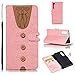Produktbild Huawei P30 Hülle, Leder Tasche Handyhülle Flip Wallet Schutzhülle für Huawei P30 mit Ständer und Kartenfächer/Magnetverschluss #Q (Pink)