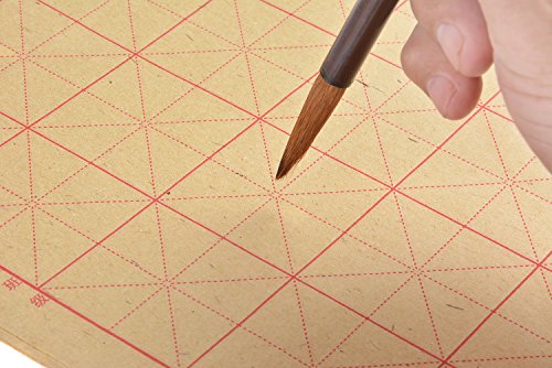 Kalligraphie Papier mit Führungslinien, 8K, 6 x 4 Felder = 24 Felder, 35cm x 23cm, 50 Blatt, braun, Mod. XZMG-8K-24 - 3