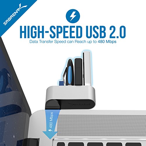 Sabrent USB HUB – Premium 4-Port Mini USB 2.0 Aluminum drehbare Hub [90 ° / 180 ° Grad drehbar] (HB-UMMC) - 6
